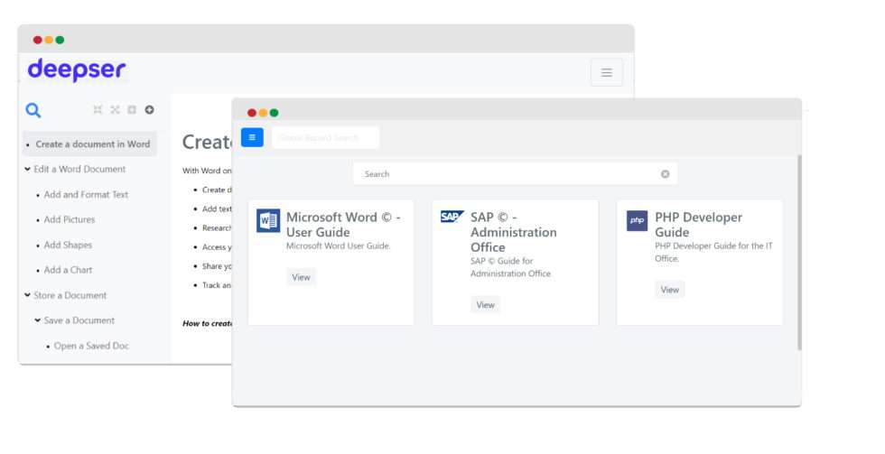 View of the Knowledge Base client side