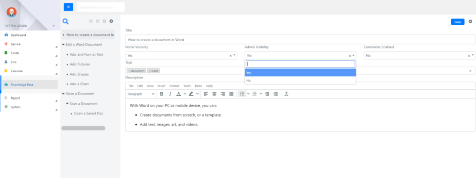 KB Article settings in Deepser