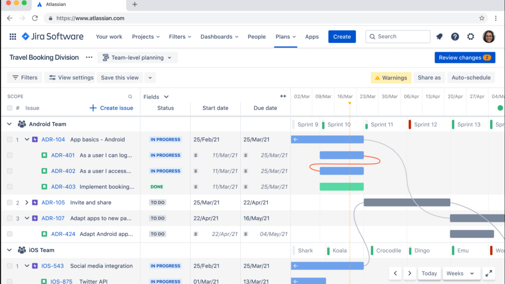 Vista interna a Jira Software