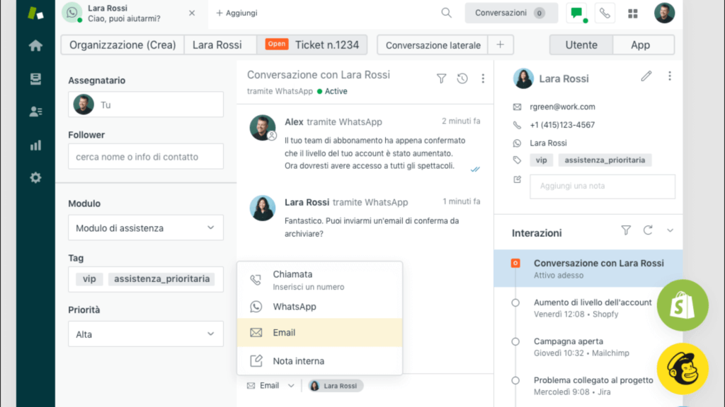 Vista del supporto con il Software Zendesk migliori software help desk 2025