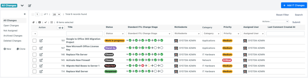 Vista Change Management in Deepser