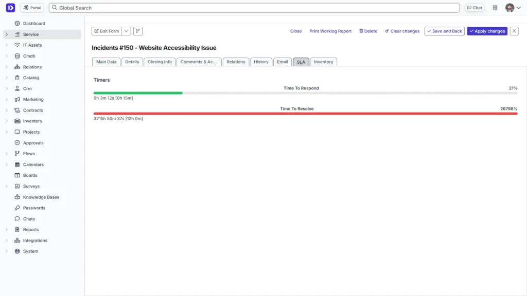 Service Level Agreements Request Interface in Deepser