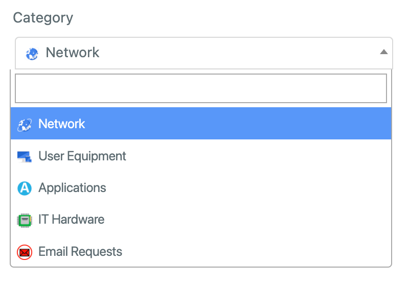 IT Helpdesk Ticket Templates Support Ticket Category Dropdown