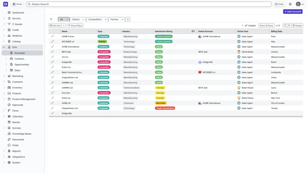 Deepser CRM Account View