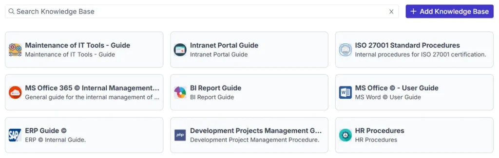 Knowledge base in Deepser