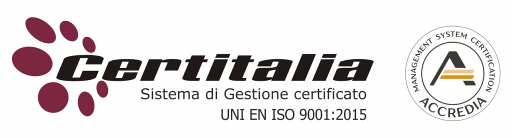 Sello Certitalia de sistema de gestión certificado UNI EN ISO 9001:2015 (Accredia)