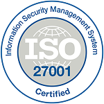 Insignia de certificación ISO/IEC 27001 de gestión de seguridad de la información