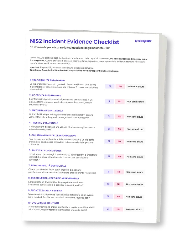 Deepser mockup checklist nis2